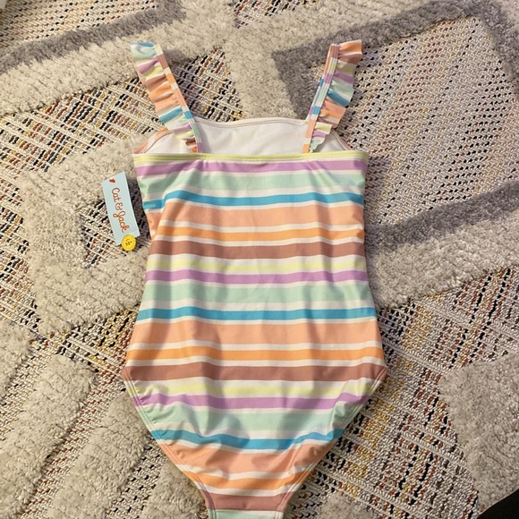 Cat & Jack Striped One Piece Bathing Suit - Picture 6 of 7